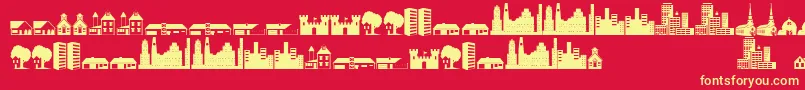 Police Littlecity2000 – polices jaunes sur fond rouge