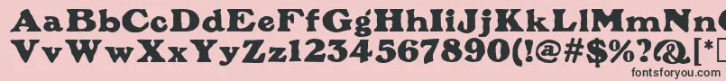 PlymouthMf-Schriftart – Schwarze Schriften auf rosa Hintergrund