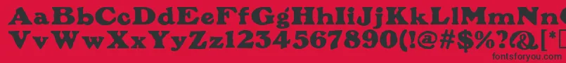 PlymouthMf Font – Black Fonts on Red Background