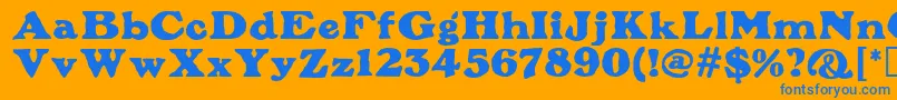 PlymouthMf Font – Blue Fonts on Orange Background