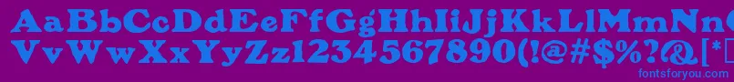 PlymouthMf Font – Blue Fonts on Purple Background