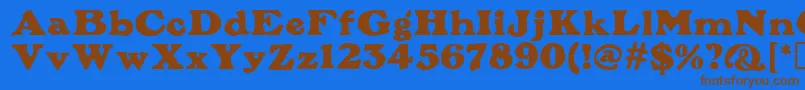PlymouthMf Font – Brown Fonts on Blue Background