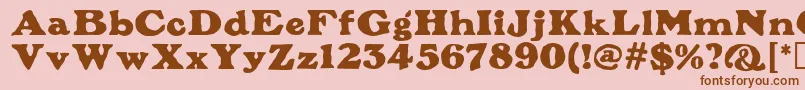 PlymouthMf-Schriftart – Braune Schriften auf rosa Hintergrund