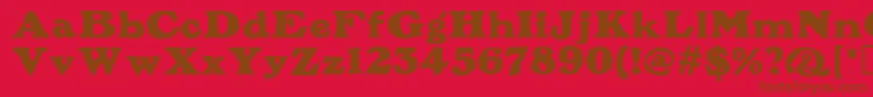 PlymouthMf Font – Brown Fonts on Red Background