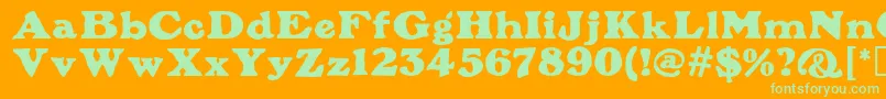 PlymouthMf Font – Green Fonts on Orange Background