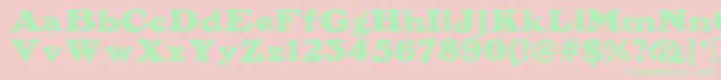 PlymouthMf Font – Green Fonts on Pink Background