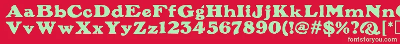 PlymouthMf Font – Green Fonts on Red Background