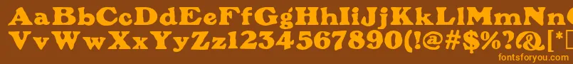 PlymouthMf Font – Orange Fonts on Brown Background