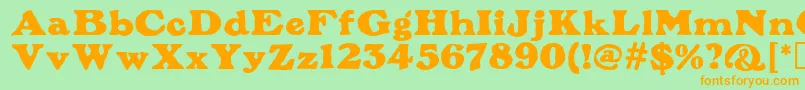 PlymouthMf Font – Orange Fonts on Green Background