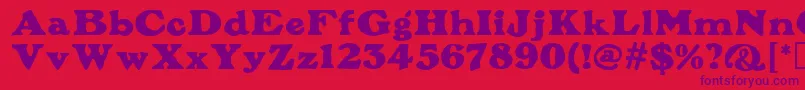 PlymouthMf Font – Purple Fonts on Red Background