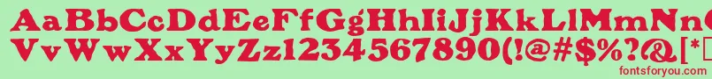 PlymouthMf Font – Red Fonts on Green Background