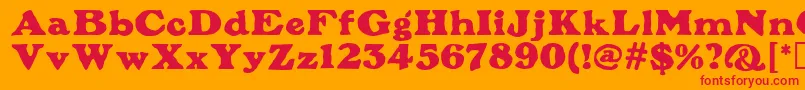 PlymouthMf Font – Red Fonts on Orange Background