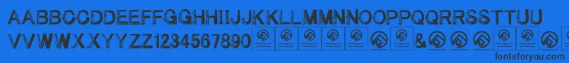 Underyourbed Font – Black Fonts on Blue Background