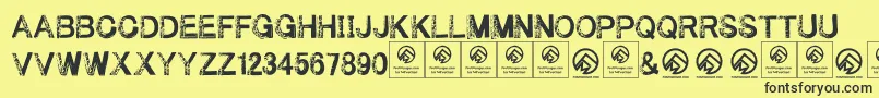 Underyourbed Font – Black Fonts on Yellow Background
