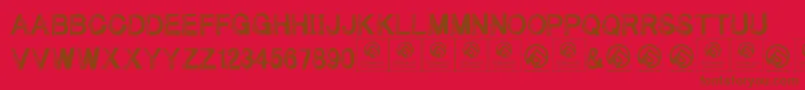 Underyourbed Font – Brown Fonts on Red Background