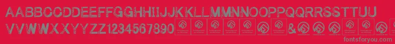 Underyourbed Font – Gray Fonts on Red Background