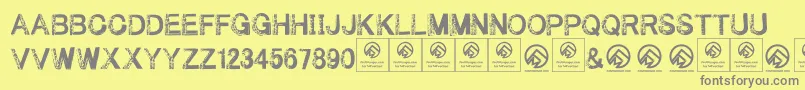 Underyourbed Font – Gray Fonts on Yellow Background