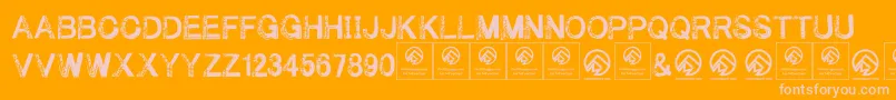Underyourbed Font – Pink Fonts on Orange Background