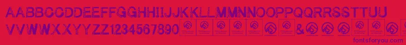 Underyourbed Font – Purple Fonts on Red Background