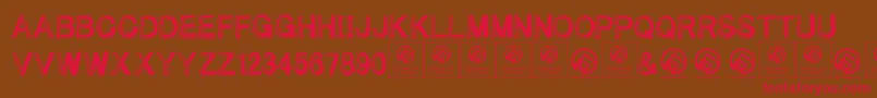 Underyourbed Font – Red Fonts on Brown Background