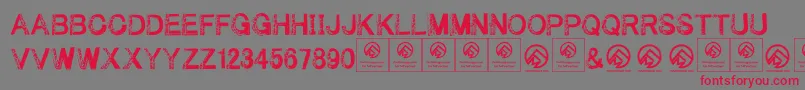 Underyourbed Font – Red Fonts on Gray Background