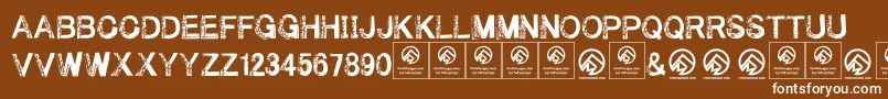 Underyourbed Font – White Fonts on Brown Background