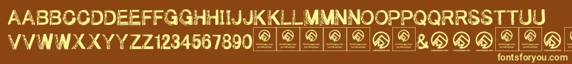 Underyourbed Font – Yellow Fonts on Brown Background