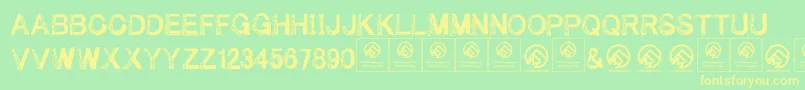 Underyourbed Font – Yellow Fonts on Green Background