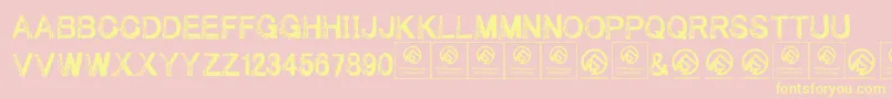 Underyourbed Font – Yellow Fonts on Pink Background