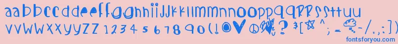Candycutesフォントについての詳細 フォントCandycutes – ピンクの背景に青い文字