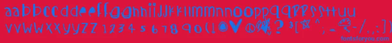 Candycutes Font – Blue Fonts on Red Background
