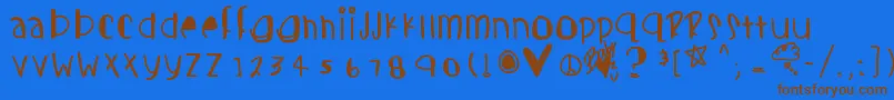 Candycutes Font – Brown Fonts on Blue Background