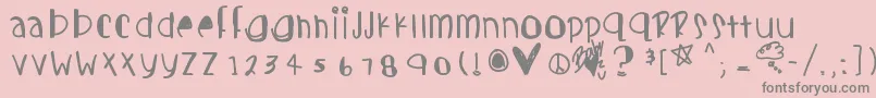 Weitere Informationen zur Candycutes-Schriftart Candycutes-Schriftart – Graue Schriften auf rosa Hintergrund