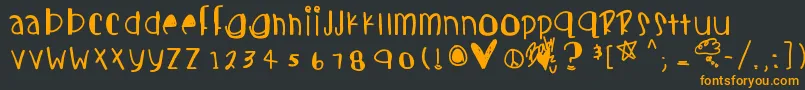 フォントCandycutes – 黒い背景にオレンジの文字