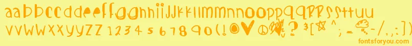 Candycutes Font – Orange Fonts on Yellow Background