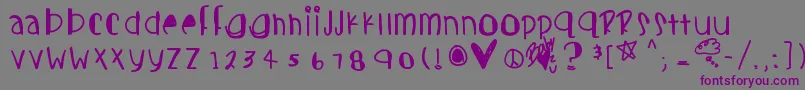 Fonte Candycutes – fontes roxas em um fundo cinza