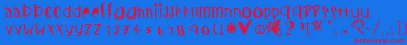 Candycutes Font – Red Fonts on Blue Background