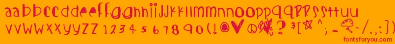 Candycutes Font – Red Fonts on Orange Background