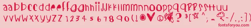 Police Candycutes – polices rouges sur fond rose