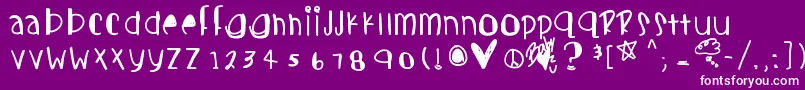 Fonte Candycutes – fontes brancas em um fundo violeta
