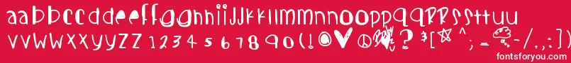 Candycutes Font – White Fonts on Red Background