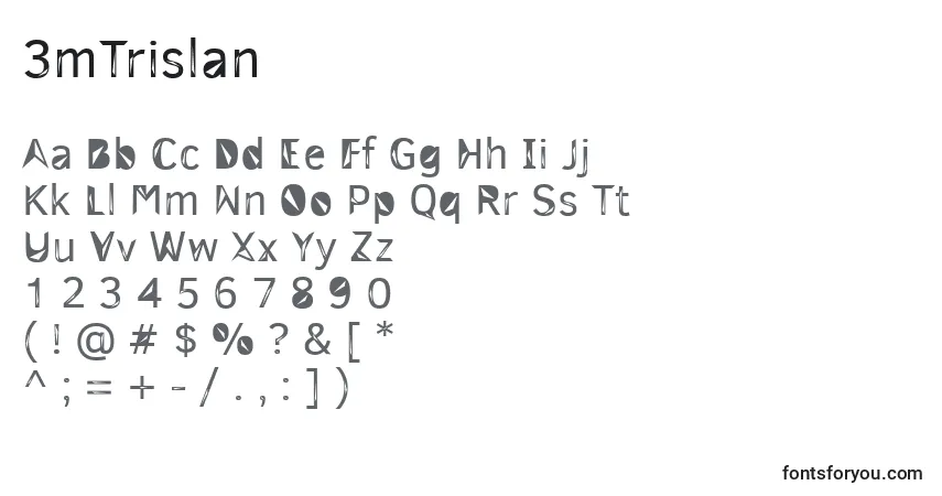 Шрифт 3mTrislan – алфавит, цифры, специальные символы
