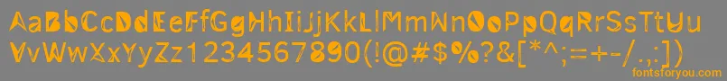 フォント3mTrislan – オレンジの文字は灰色の背景にあります。