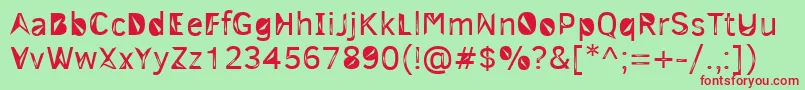 3mTrislan Font – Red Fonts on Green Background