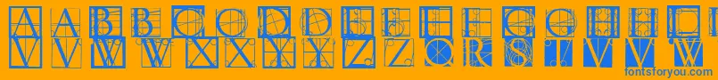 Neudoerffer Font – Blue Fonts on Orange Background