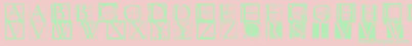 フォントNeudoerffer – ピンクの背景に緑の文字