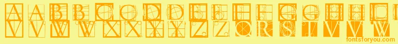 Neudoerffer Font – Orange Fonts on Yellow Background