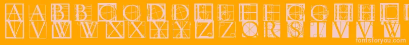 Neudoerffer Font – Pink Fonts on Orange Background