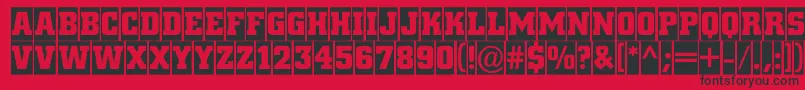 フォントACitynovatitulcmBold – 赤い背景に黒い文字