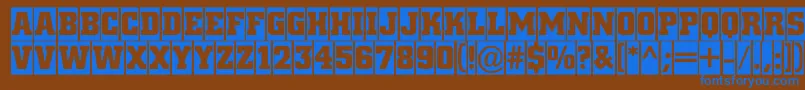 Шрифт ACitynovatitulcmBold – синие шрифты на коричневом фоне